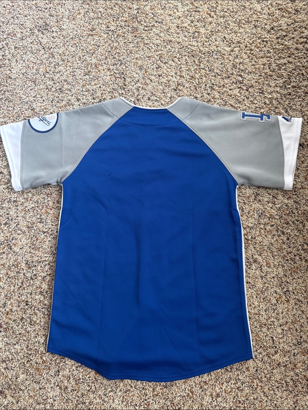 Los Angeles Dodgers Youth Blue & Gray Baseball Jersey - Picture 2 of 5